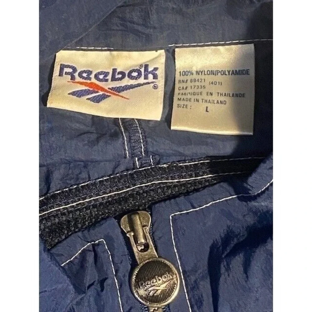 REEBOK VINTAGE Zip Up WINDBREAKER‎ Jacket Men's LARGE BLUE